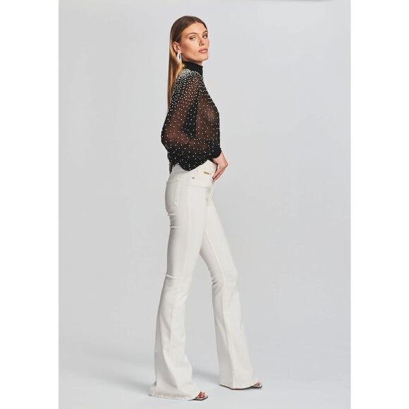 Retrofete AVA CHIFFON TOP black silver Small - Picture 4 of 7